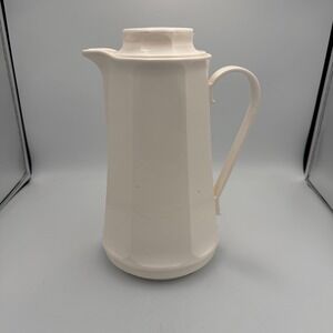 Vintage Thermos Coffee Carafe Pitcher Model 5000 Cream White Glass Lined Canada